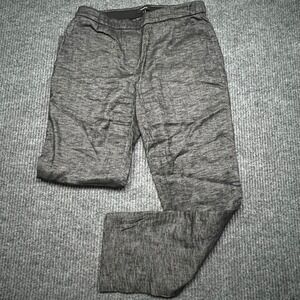 Theory Thaniel Tierra Wash Gray Linen Blend Slim Straight Leg Pants Womens 4